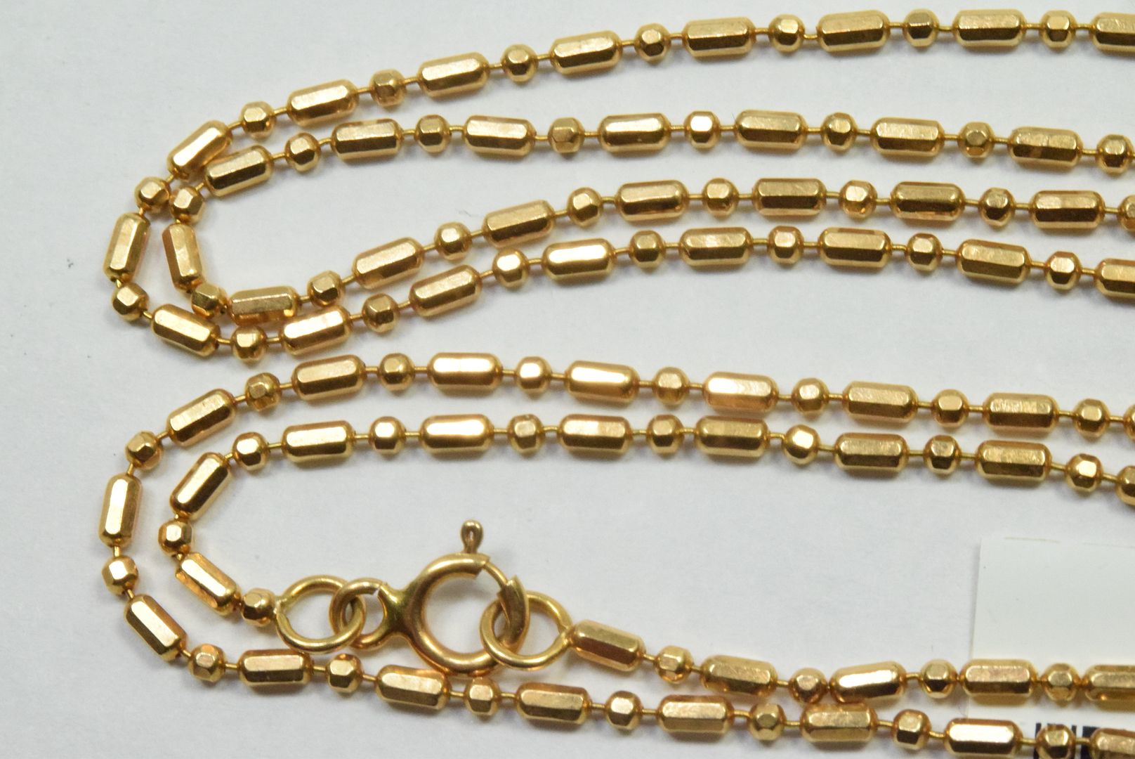 Sausage Link Chain in Real 18k Yellow Gold 20 in Long 1.0 mm Wide